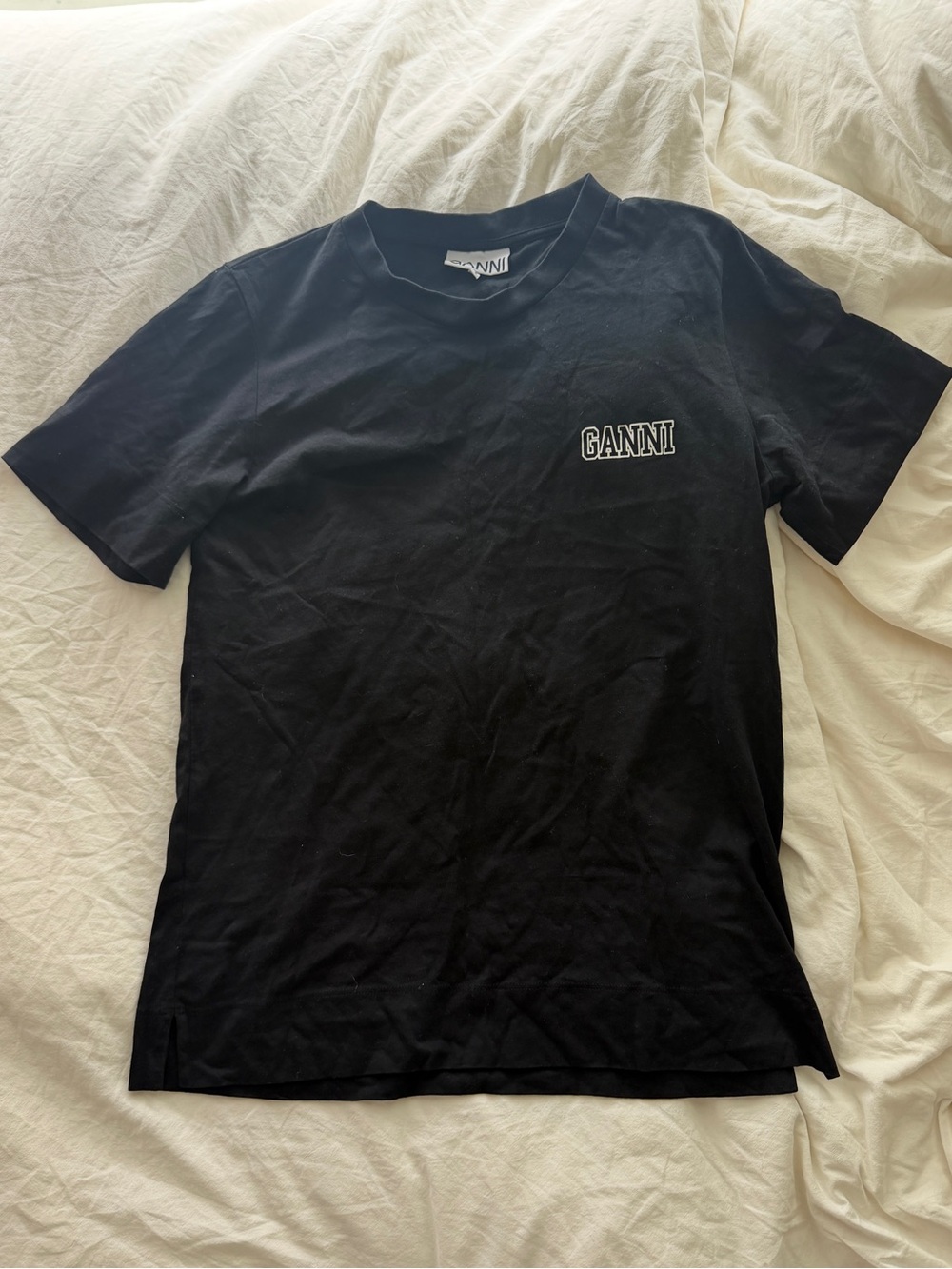 Ganni Black Short Sleeve Logo Tee